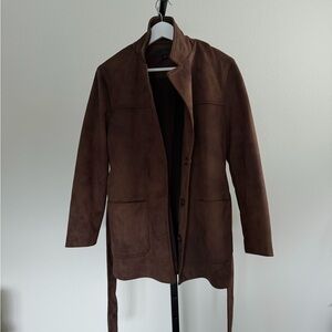 Zara Brown Suede Trench Coat